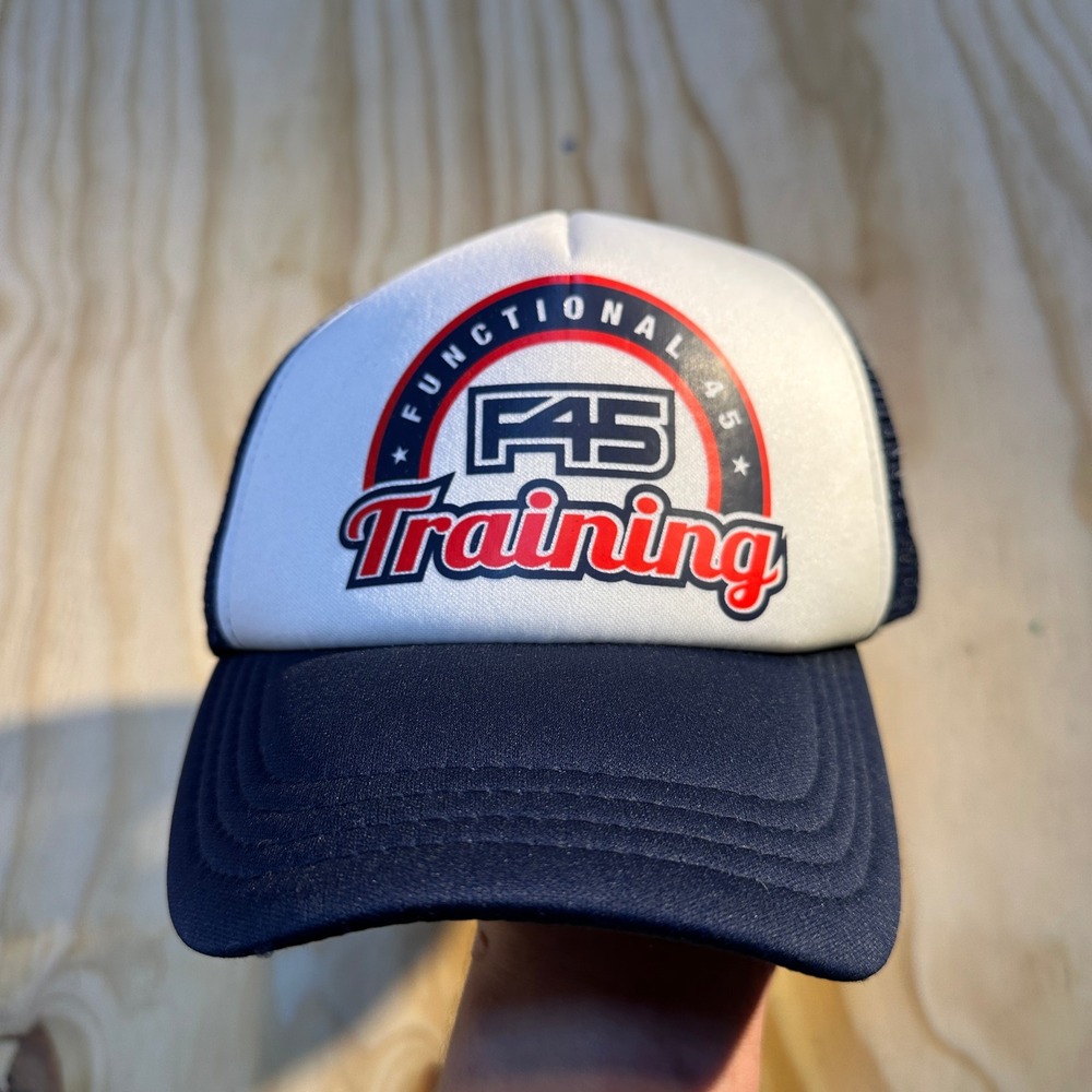 F45 Training Heritage Trucker Cap Peacoat Blue White F45-A1U5000C OS NEW